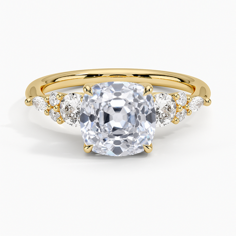 Three Stone Cluster Engagement Ring