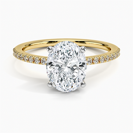 18K Yellow Gold Ballad Half Coverage Diamond Ring (1/8 ct. tw.)