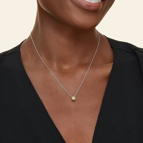Floating Solitaire Peridot Pendant