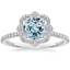 18K White Gold Reina Halo Diamond Ring, smalltop view