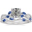 18K White Gold Luxe Willow Sapphire and Diamond Ring (1/8 ct. tw.) with Winding Willow Sapphire Ring