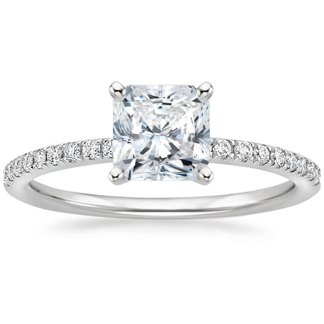 18K White Gold Ballad Diamond Ring (1/8 ct. tw.) with Flair Diamond Ring (1/6 ct. tw.)