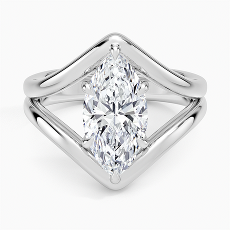 18K White Gold Frame Solitaire Ring