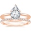 14K Rose Gold Secret Halo Diamond Ring with Ballad Diamond Ring (1/6 ct. tw.)
