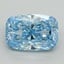 5.06 Ct. Fancy Vivid Blue Cushion Lab Grown Diamond