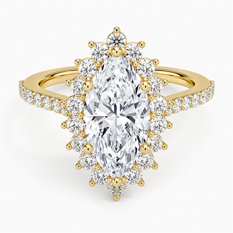 Luxe Sunburst Halo Diamond Ring - Brilliant Earth