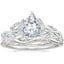 18K White Gold Secret Garden Diamond Ring (1/2 ct. tw.) with Winding Willow Diamond Ring (1/8 ct. tw.)