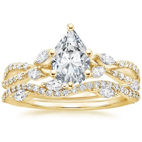 18K Yellow Gold Luxe Willow Diamond Ring (1/4 ct. tw.) with Luxe Winding Willow Diamond Ring (1/4 ct. tw.)