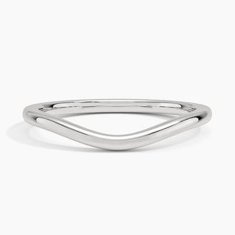 1.5mm Curved Wedding Ring in 18K White Gold