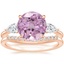 14K Rose Gold Opera Diamond Ring with Petite Curved Diamond Ring (1/10 ct. tw.)