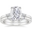 18KW Moissanite Tapered Baguette Diamond Bridal Set, smalltop view