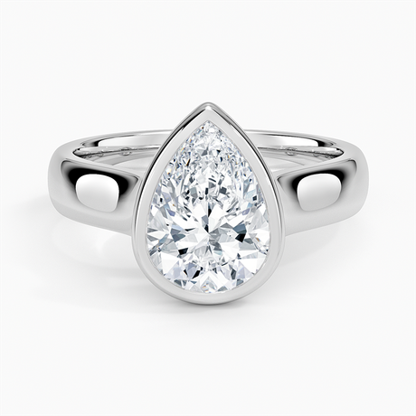 18K White Gold Luna 4mm Bezel Ring