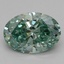 1.03 Ct. Fancy Vivid Green Oval Lab Grown Diamond