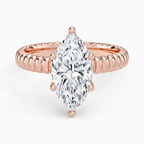 14K Rose Gold Petra Textured Solitaire Ring