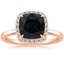 14K Rose Gold Vienna Halo Diamond Ring, smalltop view