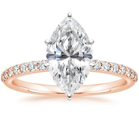 14K Rose Gold Petite Shared Prong Bridal Set (1/2 ct. tw.)