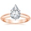 14K Rose Gold Classic Six-Prong Solitaire Ring, smalltop view