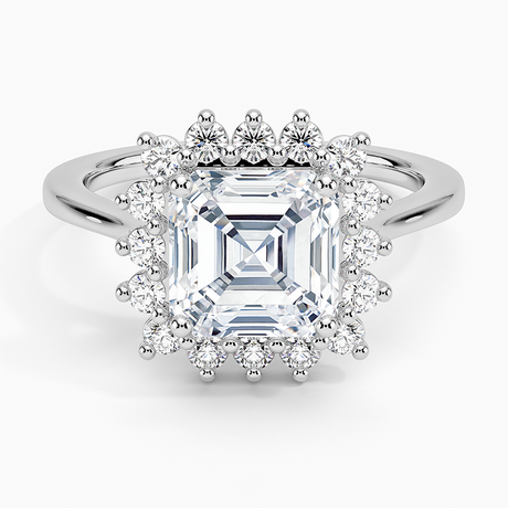 18K White Gold Sunburst Halo Diamond Ring (1/4 ct. tw.)