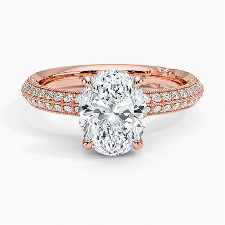 18K Rose Gold Tacori Sculpted Crescent Knife Edge Diamond Ring