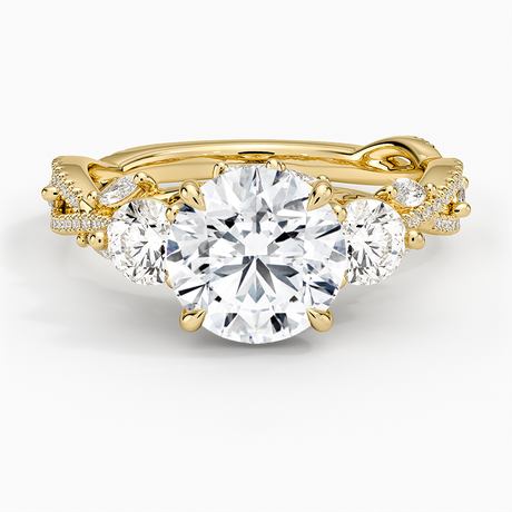 18K Yellow Gold Luxe Secret Garden Three Stone Diamond Ring (1 ct. tw.)