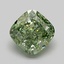 1.05 Ct. Fancy Vivid Green Cushion Lab Grown Diamond