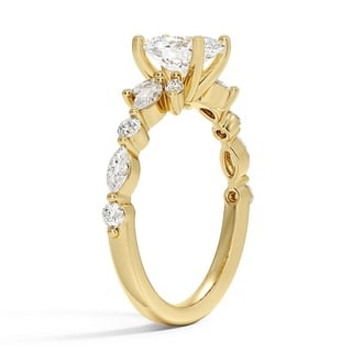 Custom Marquise Diamond Petal Ring