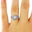 The Acanthus Ring, smalltop view on a hand