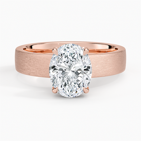 14K Rose Gold Peyton 4mm Satin Finish Solitaire Ring