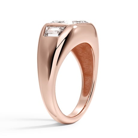 14K Rose Gold Sloane Three Stone Trapezoid Dome Diamond Ring (1/2 ct. tw.)