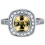 Custom Fancy Bezel Halo Yellow Sapphire Ring