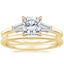 18K Yellow Gold Symphony Diamond Ring (1/2 ct. tw.) with Petite Comfort Fit Wedding Ring