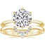 18K Yellow Gold Channing Ring with Lunette Diamond Ring