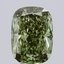 5.01 Ct. Fancy Vivid  Green Cushion Lab Grown Diamond