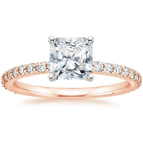 14K Rose Gold Luxe Petite Shared Prong Diamond Bridal Set (3/4 ct. tw.)