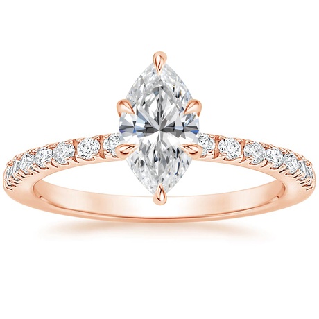 14K Rose Gold Bliss Diamond Ring (1/6 ct. tw.) with Bliss Diamond Ring (1/5 ct. tw.)