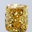 4.03 Ct. Fancy Vivid Yellow Cushion Lab Grown Diamond