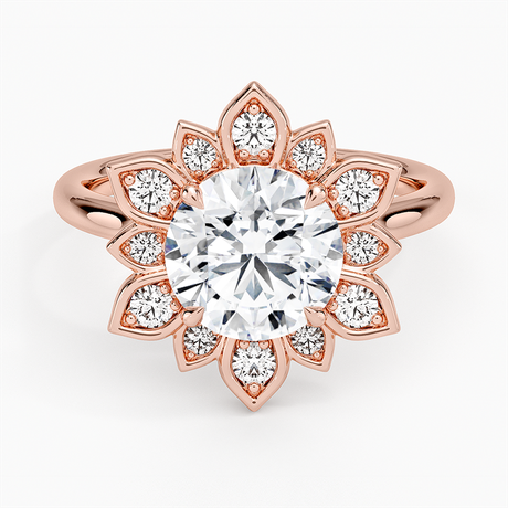 14K Rose Gold Fiore Halo Diamond Ring (1/4 ct. tw.)