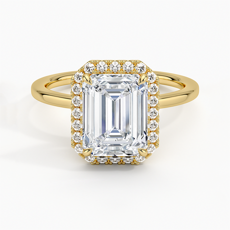 18K Yellow Gold Vienna Halo Diamond Ring