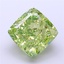 7.05 Ct. Fancy Vivid Green Cushion Lab Grown Diamond