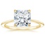 18K Yellow Gold Petite Secret Halo Diamond Ring, smalltop view