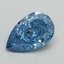 0.81 Ct. Fancy Vivid Blue Pear Lab Grown Diamond