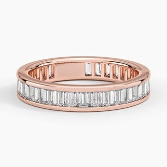 Channel Set Baguette Eternity Lab Diamond Ring (1 1/2 ct. tw.) in 14K Rose Gold