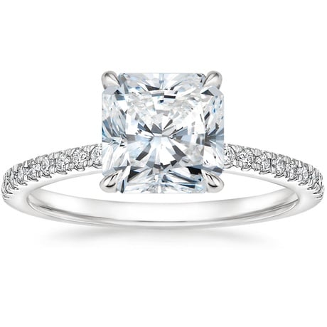 18K White Gold Petite Demi Diamond Ring with Ballad Diamond Ring