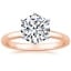 14K Rose Gold Comfort Fit 2mm Six-Prong Solitaire Ring, smalltop view