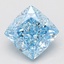 3.08 Ct. Fancy Vivid Blue Cushion Lab Grown Diamond