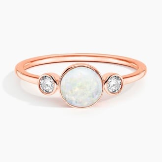 Cassiopeia Opal and Diamond Ring in 14K Rose Gold