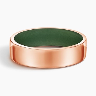Mojave Green Cerakote 6mm Wedding Ring in 14K Rose Gold