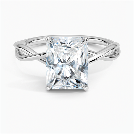 18K White Gold Alya Twist Solitaire Ring