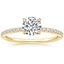 18K Yellow Gold Heritage Pavé Diamond Ring, smalltop view