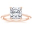 14K Rose Gold Petite Secret Halo Diamond Ring, smalltop view